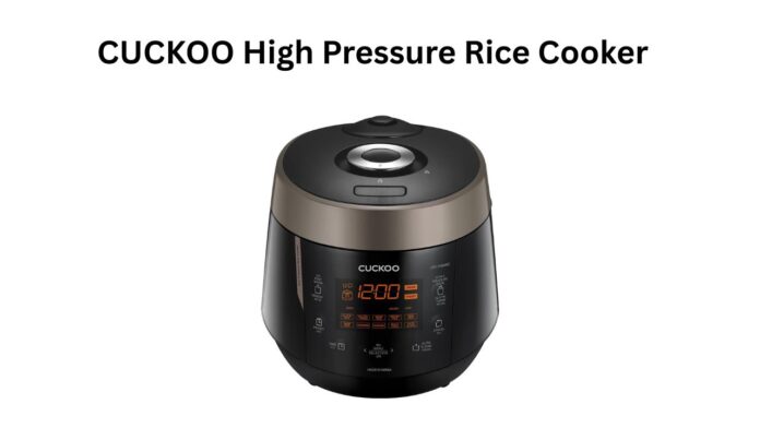 CUCKOO High Pressure Rice Cooker 6-Cup Uncooked / 12-Cup Cooked with Nonstick Inner Pot, Versatile Rice Maker with 12 Menu Options and Steam Plate, Fuzzy Logic Tech, Voice Guide, Black (CRP-P0609S)